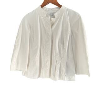 Liz Claiborne Womens White Blazer 3/4 Sleeves Size Medium